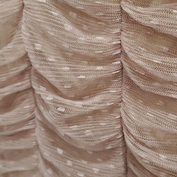 NWT Haute Monde Champagne Tulle Mesh Mini Dress, Size Xl - Picture 5 of 7